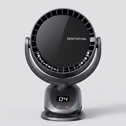 Claire Luxe 360° Clip & Desktop Fan – Leafless Safety Cooling